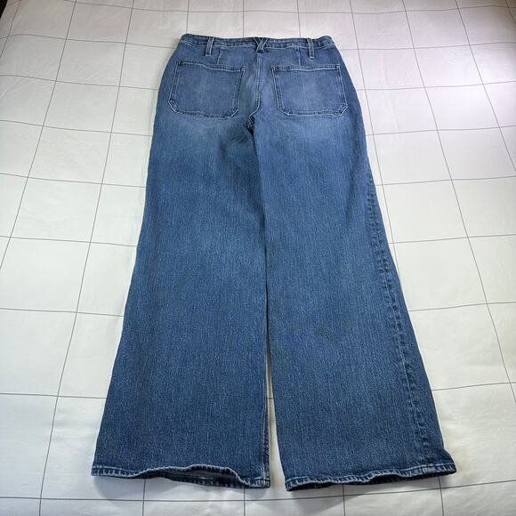 J.Crew Point Sur Jeans Womens 30 Blue Sailor Patch Pocket Wide Leg Marina Wash - Picture 2 of 12